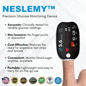 NESLEMY™ Advanced Laser Glucose Monitor – No Pricks, 99.9% Accuracy!