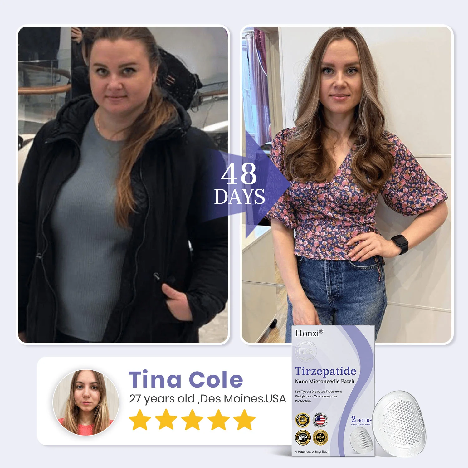 Honxi® NIDDK Tirzepatide Namo Microneedle Patch 3 Tirzepatide Namo Microneedle Patch