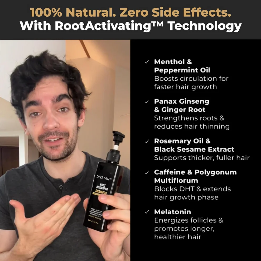 DIYSTAR™Root Activator Shampoo- Regain a full head of hair in just 6 weeks! 2 DIYSTAR™Root Activator Shampoo- Regain a full head of hair in just 6 weeks!