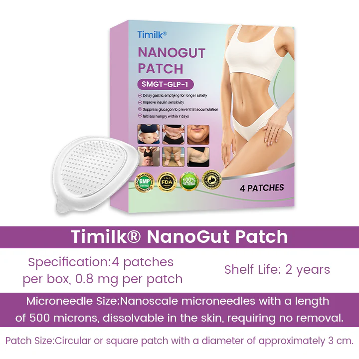 Timilk® NanoGut Patch with GLP-1 Mimic & Maca Root 1 Timilk® NanoGut Patch with GLP-1 Mimic & Maca Root – Appetite Control, Fat Burn, Hormonal Balance, No Pills, 7-Day Reset