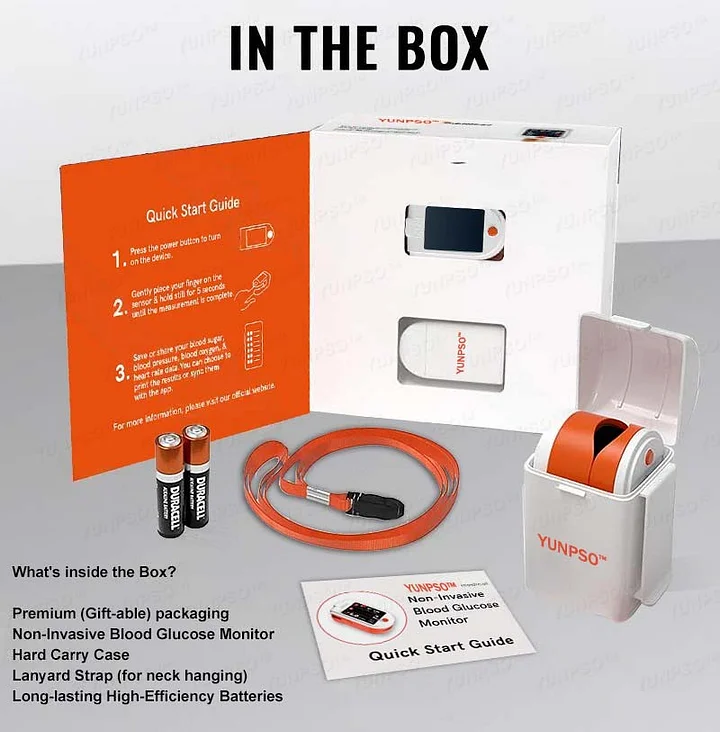 YUNPSO™ Non-Invasive 4-in-1 Advanced Glucose Monitor 5 YUNPSO™ Non-Invasive 4-in-1 Advanced Glucose Monitor
