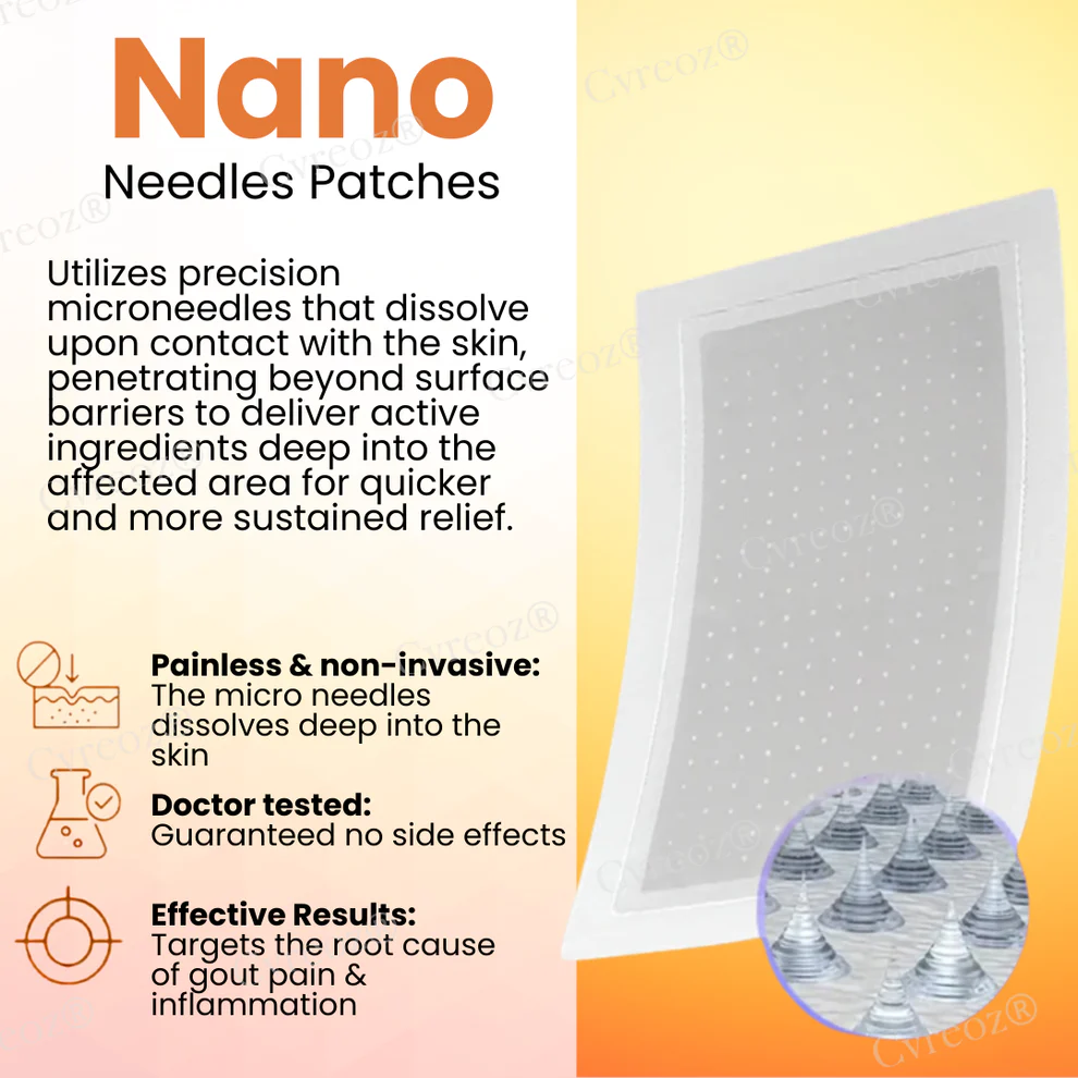 Cvreoz® Colchicine Nano-Needles Patches for Gout Care 4 Cvreoz® Colchicine Nano-Needles Patches for Gout Care