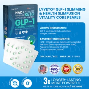 Lyyeto® GLP-1 Slimming & Health SlimFusion Vitality Core Pearls - NAD+ Moringa & ACV