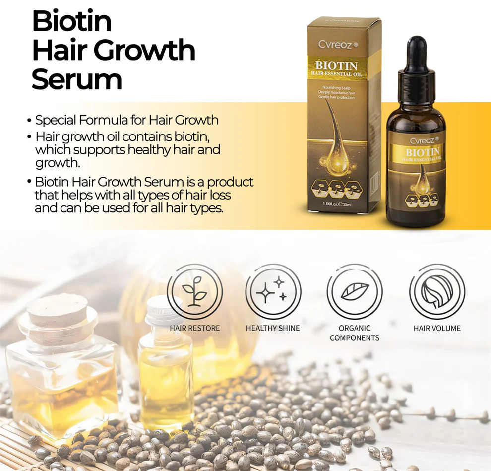 Cvreoz® Biotin Hair Essential Oil! 4 Cvreoz® Biotin Hair Essential Oil!