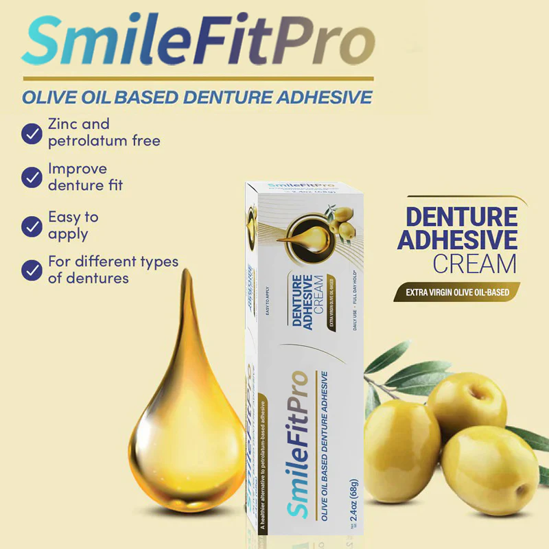 SmileFitPro™ Olive Oil Denture Adhesive Cream 2 SmileFitPro™ Olive Oil Denture Adhesive Cream