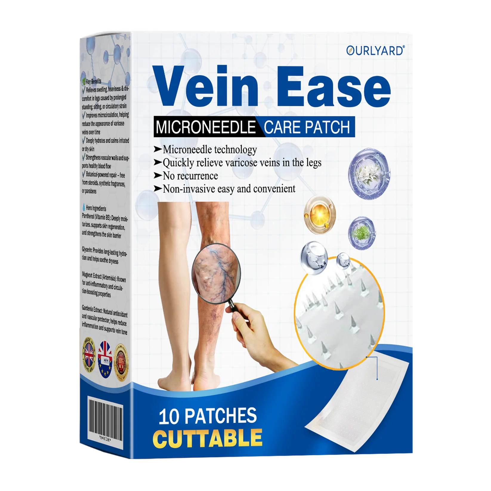 Ourlyard® Vein Ease Microneedle Care Patch - Cuttable 19 Ourlyard® Vein Ease Microneedle Care Patch - Cuttable - Image 19