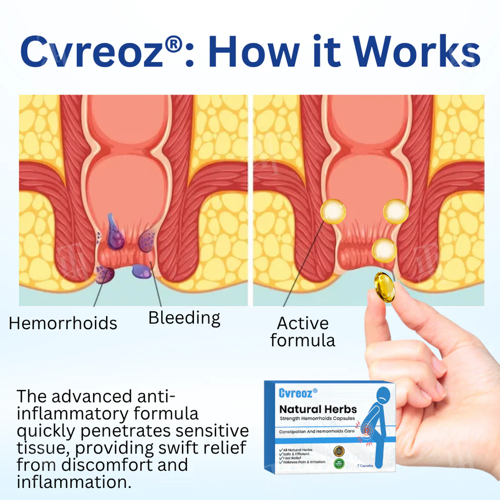 Cvreoz® Natural Herbs Strength Hemorrhoids Capsules 5 Cvreoz® Natural Herbs Strength Hemorrhoids Capsules