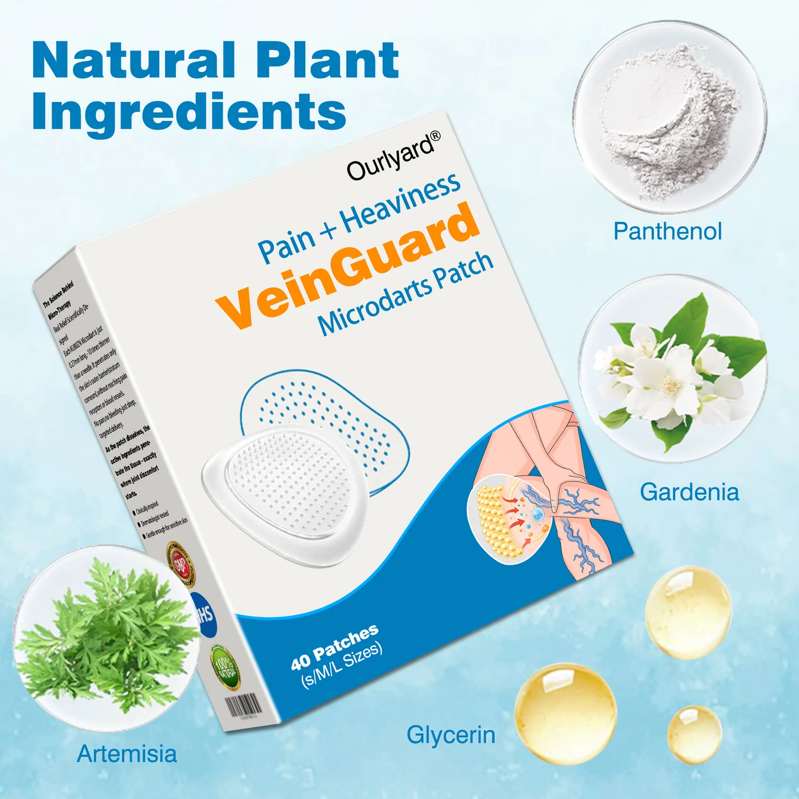 Ourlyard® VeinGuard Pain & Heaviness Microdarts Patch 10 Ourlyard® VeinGuard Pain & Heaviness Microdarts Patch - Image 10