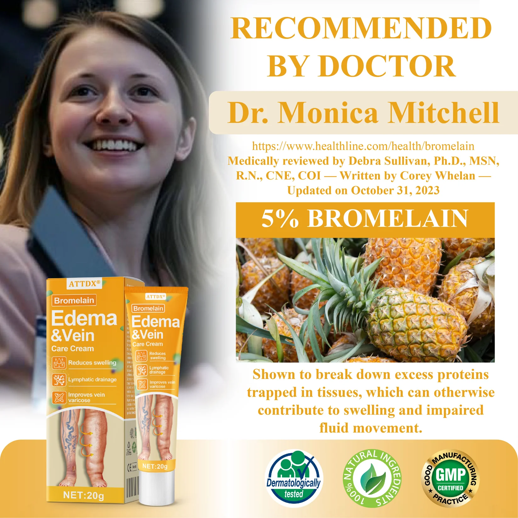 ATTDX® Bromelain Edema & Vein Care Cream 4 ATTDX® Bromelain Edema & Vein Care Cream