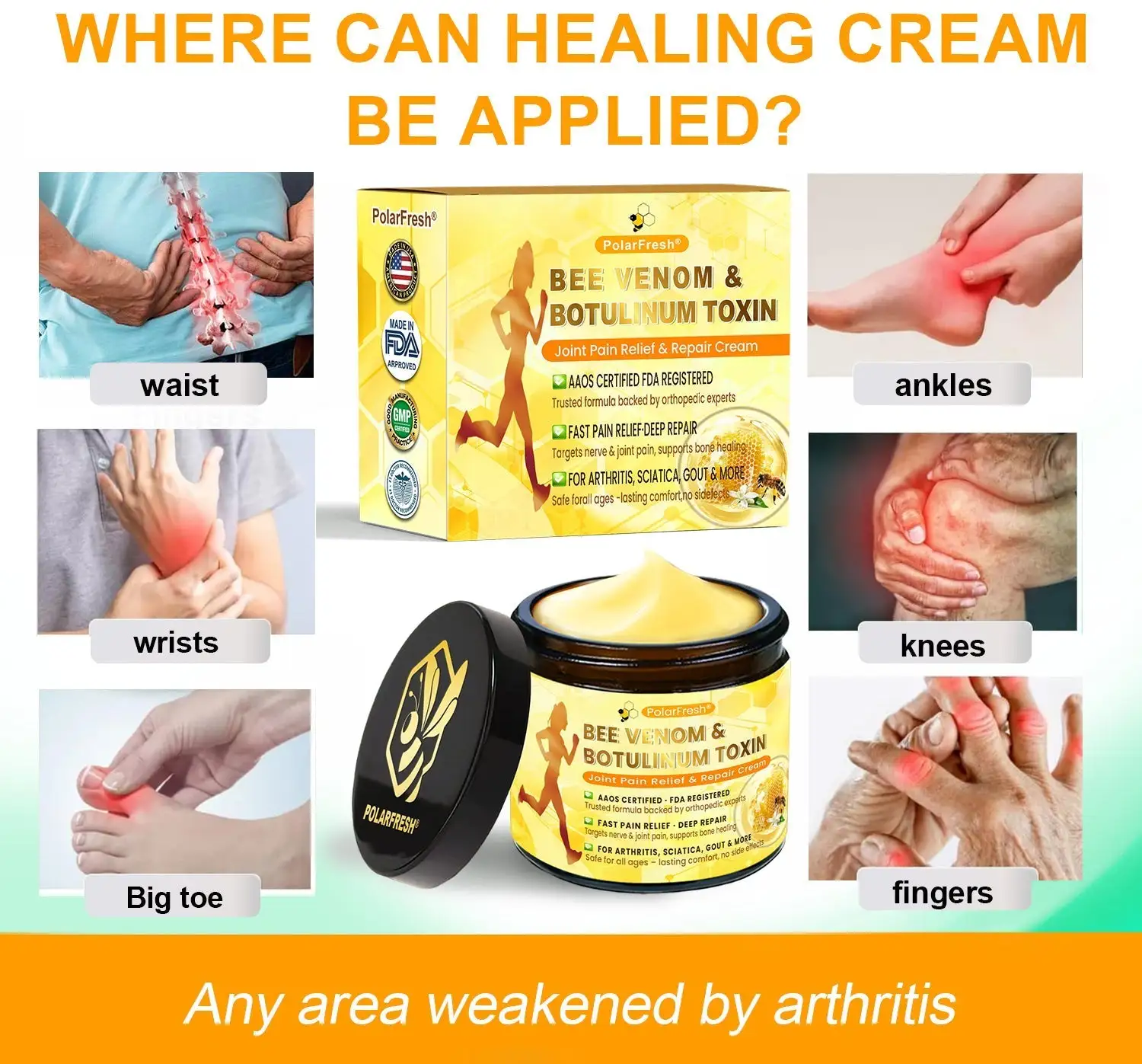 PolarFresh® Bee Venom & Botulinum Toxin Joint Pain Relief & Repair Cream 6 PolarFresh® Bee Venom & Botulinum Toxin Joint Pain Relief & Repair Cream