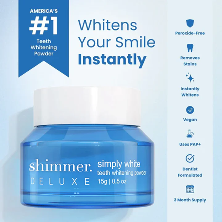 Shimmer Deluxe Teeth Whitening Powder 3 Shimmer Deluxe Teeth Whitening Powder
