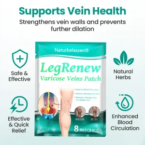 Naturbelassen® Leg Renew Patch 14 Naturbelassen® Leg Renew Patch Improve vein health and banish varicose veins with Naturbelassen® LegRenew Patch—no surgery needed! Naturbelassen® LegRenew Varicose Veins Patch is an advanced, non-invasive solution to reduce the appearance of varicose veins and improve overall vein health. Packed with anti-inflammatory and antioxidant nutrients, it boosts circulation, soothes irritation, and strengthens vein walls and valves, all while alleviating discomfort and swelling—right from the comfort of your home. Real User Testimonials