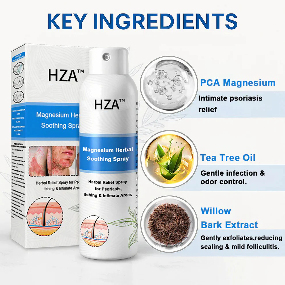 HZA™ Magnesium Herbal Psoriasis Spray 9 HZA™ Magnesium Herbal Psoriasis Spray