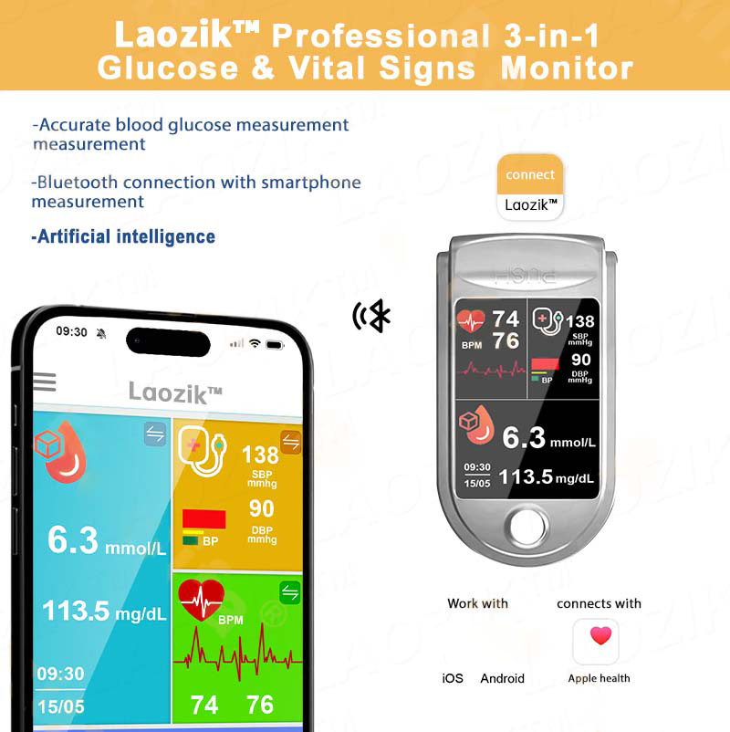Laozik™ Professional 3-in-1 Blood Glucose & Body Health Monitor 8 Laozik™ Professional 3-in-1 Blood Glucose & Body Health Monitor - Image 8