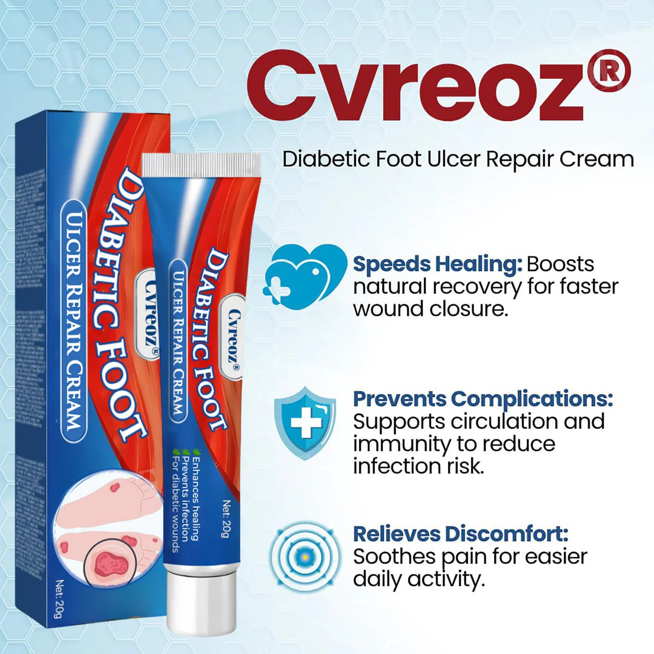 Cvreoz® Diabetic Foot Ulcer Repair Cream 2 Cvreoz® Diabetic Foot Ulcer Repair Cream