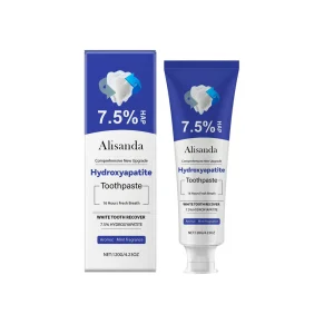 Alisanda Hydroxyapatite Toothpaste 7.5% for Enamel Repair & Teeth Whitening Refreshing Flavor Fluorid