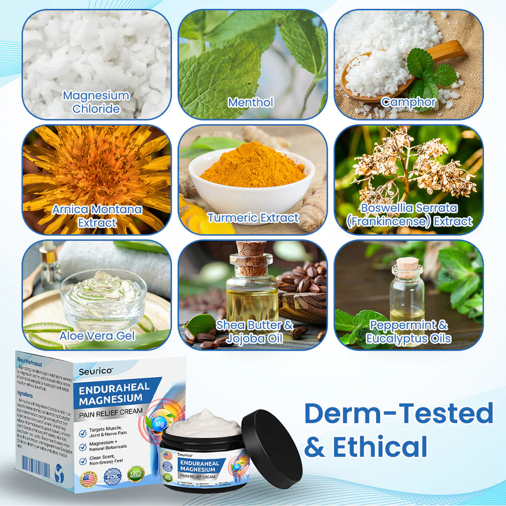 Seurico™ EnduraHeal Magnesium Pain Relief Cream 4 Seurico™ EnduraHeal Magnesium Pain Relief Cream
